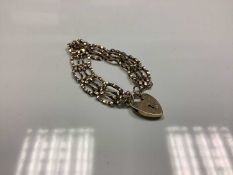 9ct gold gate bracelet with padlock clasp