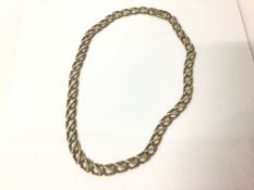 9ct gold textured flat curb link chain