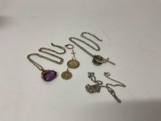 Group 9ct gold and other jewellery to include a 9ct St Christopher pendant, another 9ct gold pendant