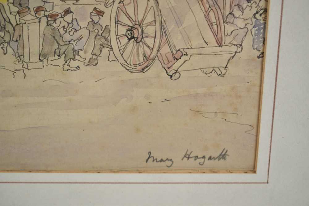 Mary Henrietta Uppleby Hogarth (1861-1935) pen, ink and watercolour - Greek Market, c.1920, signed l - Image 3 of 4