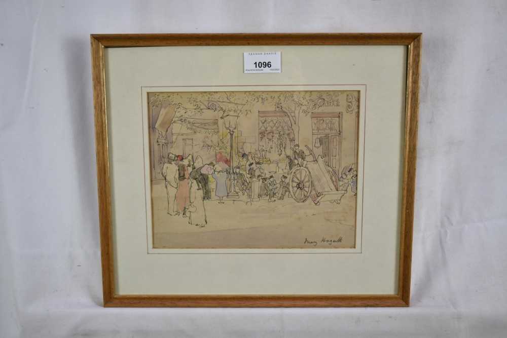 Mary Henrietta Uppleby Hogarth (1861-1935) pen, ink and watercolour - Greek Market, c.1920, signed l - Image 2 of 4