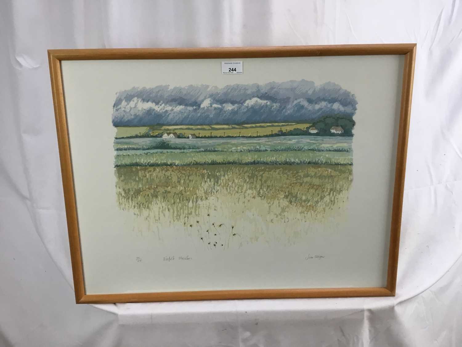 Jane Wagner (contemporary) silkscreen, Norfolk Marshes, signed and numbered 35/55, 32 x 45cm, togeth - Image 2 of 7