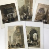 Louis Haghe (1806-1885) five original lithographs, 27cm x 35.5cm, unframed