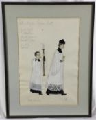 Charles Knode original costume design - Death in Venice, 31cm x 45cm