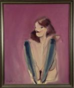 Howard Barnes (1937-2017) oil on canvas, Female Nude, 62 x 51cm, framed