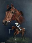 D. M. Gillingham, pastel on paper, the racehorse 'Ninja Dancer', signed and inscribed, 71cm x 53cm,