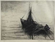 Frederick Hans HAAGENSEN, (1877-1943), etching - 'Norwegian Fishermen', signed and numbered in penci