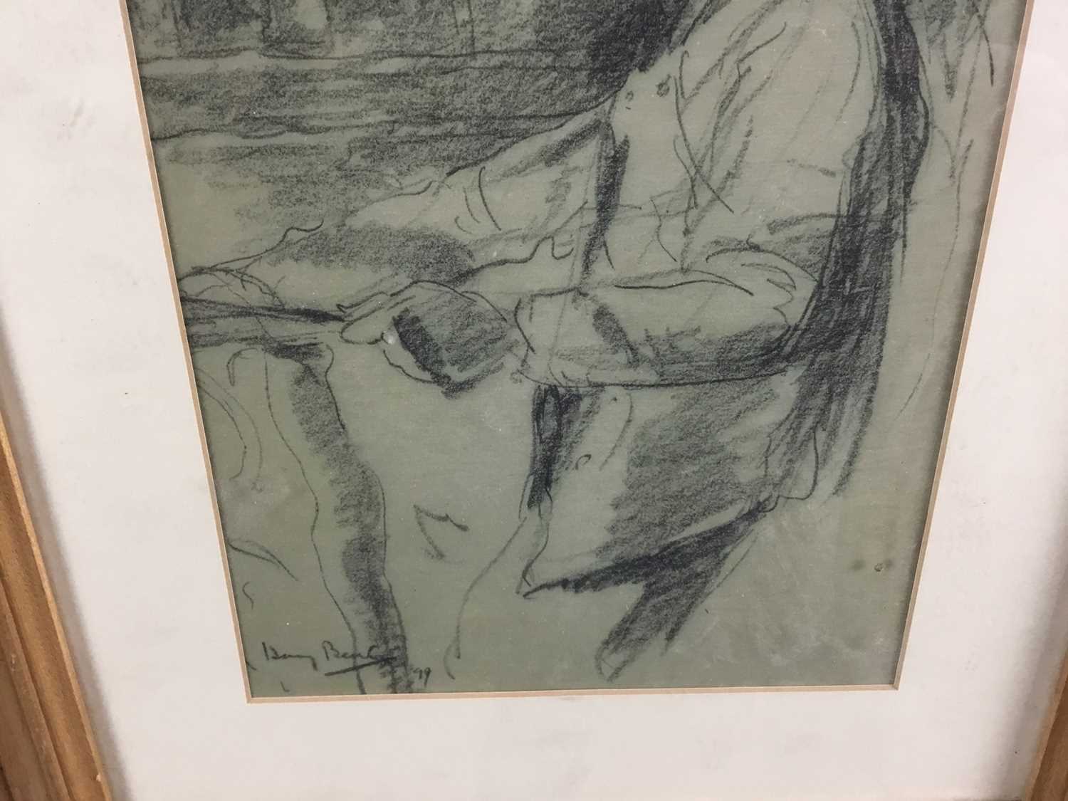 Harry Becker (1865-1928) print - seated figure, 26cm x 19cm, in glazed frame - Image 3 of 5