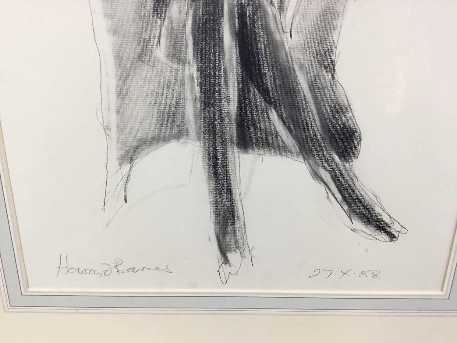 Howard Barnes (1937-2017) pencil, figure studies, two works, in glazed frames - Image 7 of 9