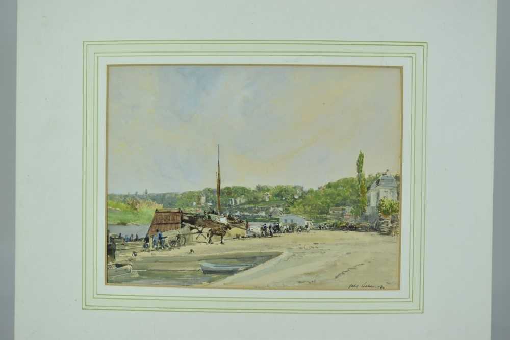 Jules Lessore (French, 1849-1892) watercolour - French Harbour, signed and dated '73, 20cm x 27cm, m - Image 2 of 4