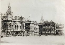 Frederick A Farrell (1882-1935) signed etching, Horseguards, 27cm x 37cm together with another etchi