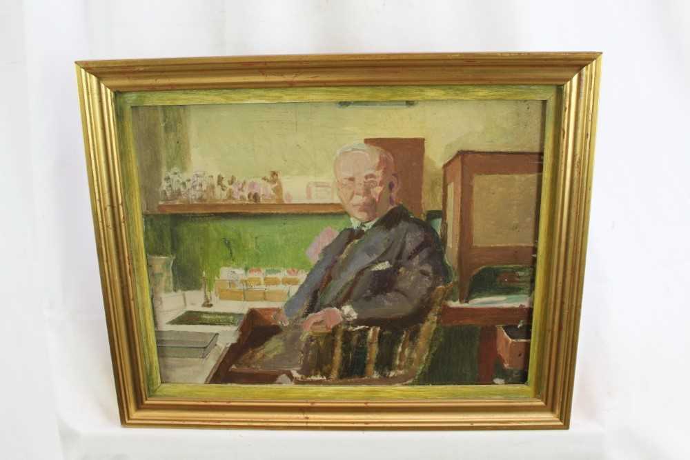 *Sir Gerald Kelly (1879-1972) oil on panel - seated gentleman, possibly a self-portrait - Image 2 of 4