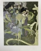 Georges De Feure, 1868-1943. Art Nouveau studio lithograph, “Les Jardins D’Armide”. Embossed studio