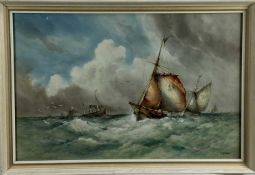 William Stewart (1823-1906) watercolour - Shoreham Boats Homeward Bound, signed, 45cm x 68cm, in gla