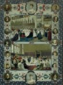 Queen Victoria, 1837-1901, pair of coloured and gilt lithographs, The Silver Jubilee 1887, 38cm x28c