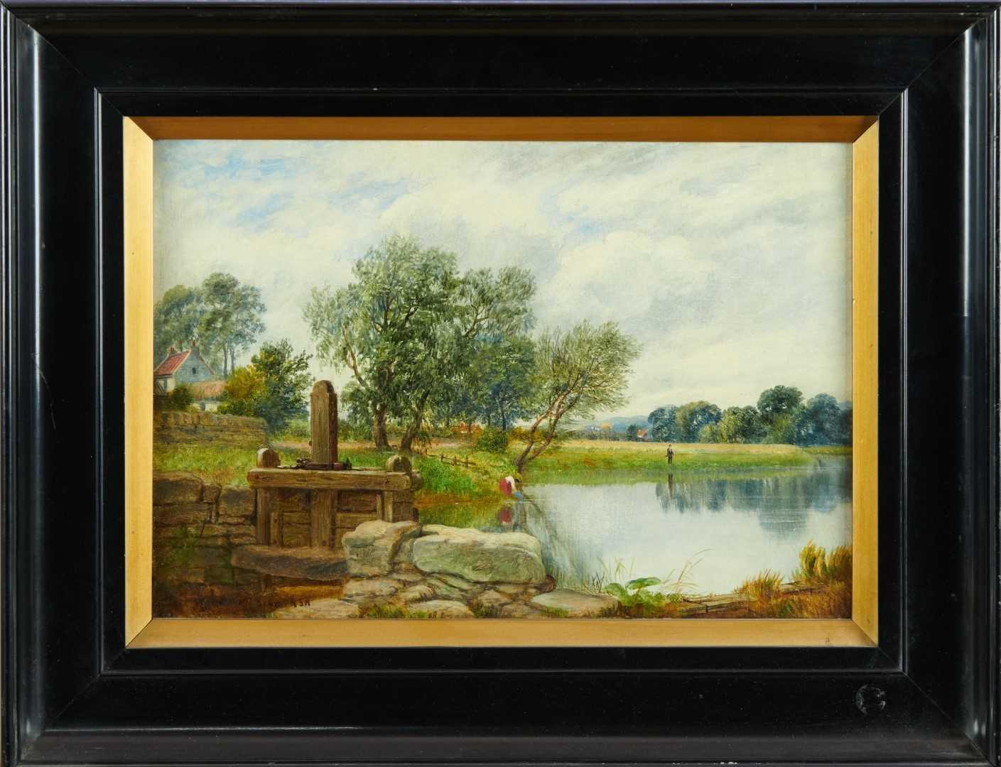 William Beatty Brown (1831-1909) oil on panel - river Landscape, signed, inscribed verso and dated 1