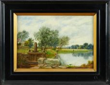 William Beatty Brown (1831-1909) oil on panel - river Landscape, signed, inscribed verso and dated 1