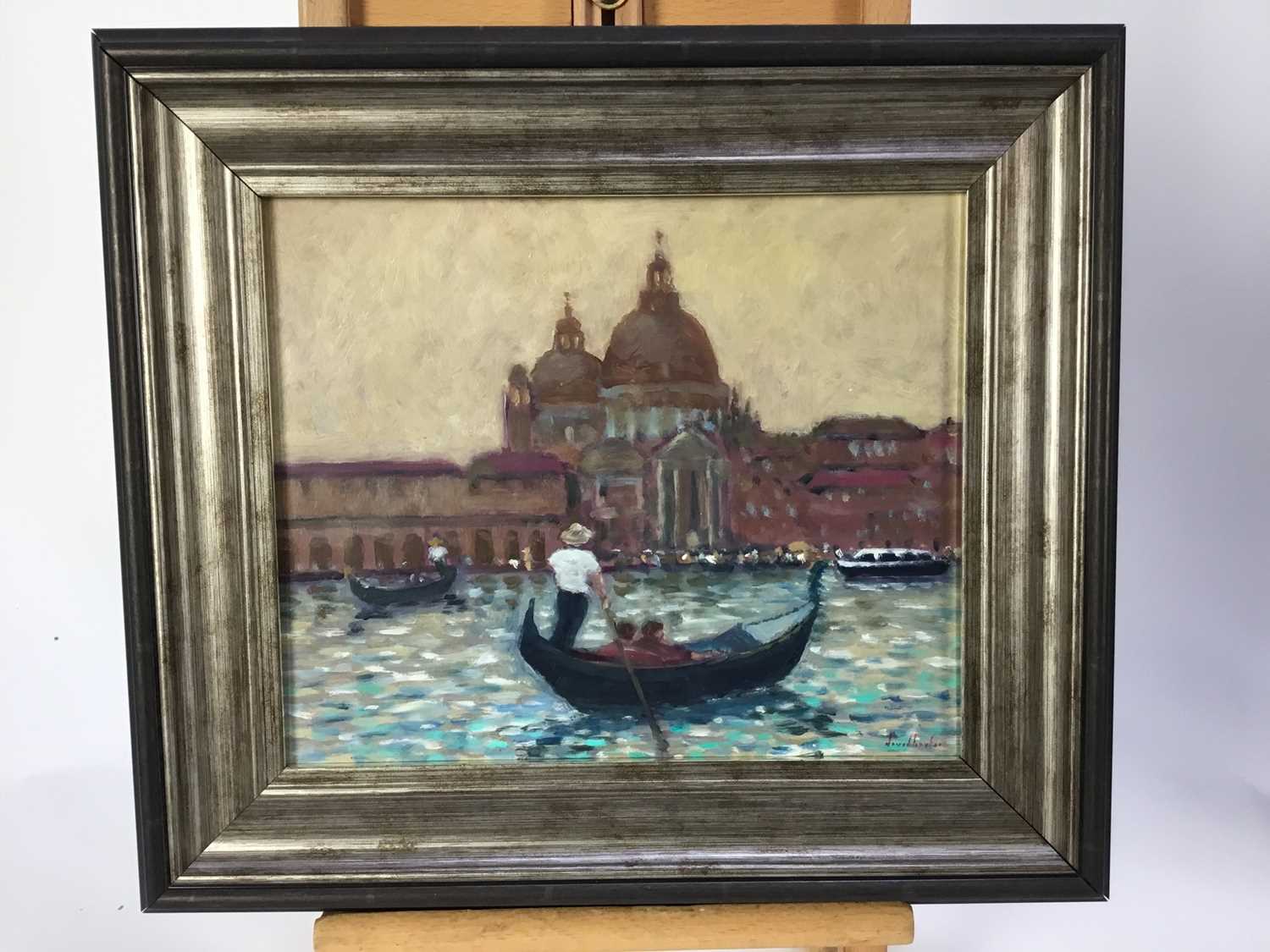 David Baxter (b.1942) oil on board - The Grand Canal Venice, signed, 24cm x 29cm, framed - Image 2 of 5