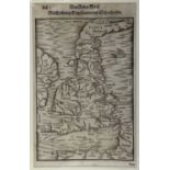 17th century engraved map of Britain, 29cm x 18cm, mounted