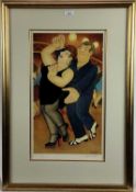 Beryl Cook (1926-2008) signed limited edition offset lithograph - 'Dirty Dancing', 85/650, 53cm x 30