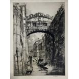 William Monk (1863-1937) three etchings - Bridge of Sighs, Venice, and two further etchings by the s