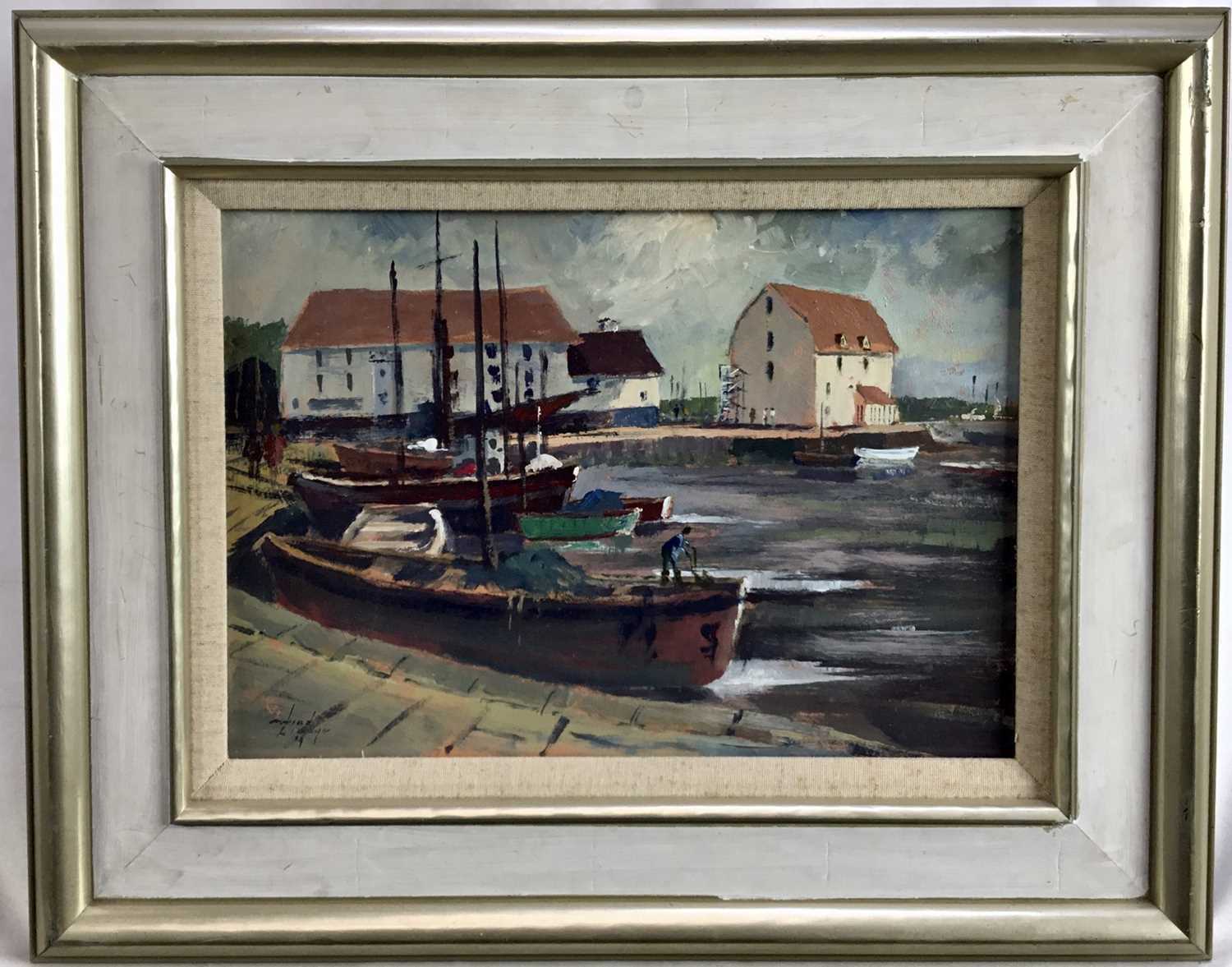 Arvind Limaye, contemporary, oil on board - Woodbridge, signed and dated, 25cm x 36cm, framed