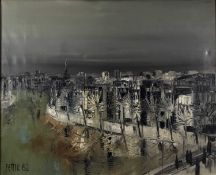 Fettik, 1960s oil on canvas - 'Quai D'Orsay Seine, Paris', signed, titled verso, 81cm x 100cm, frame