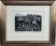 Anne Hayward, contemporary, pair of signed limited edition woodcut engravings, “A Year In The Garden