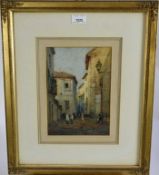 Albert Moulon Foweraker (1873-1942) watercolour - Afterglow, a street in Granada, signed, titled ver