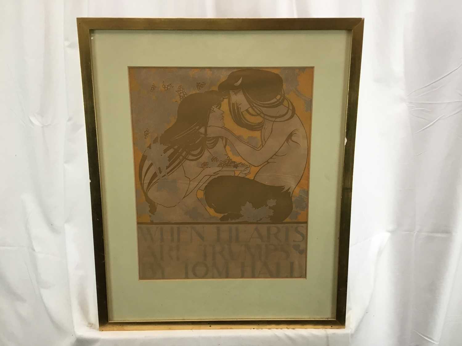 After William H. Bradley Art Nouveau lithograph - ‘When Hearts are Trumps by Tom Hall’ 33cm x 41cm i - Image 2 of 6