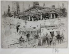 William Walcott (1874-1943) etching, The First Temple to Jupiter Capitolino, Rome, 15cm x 19cm, Live