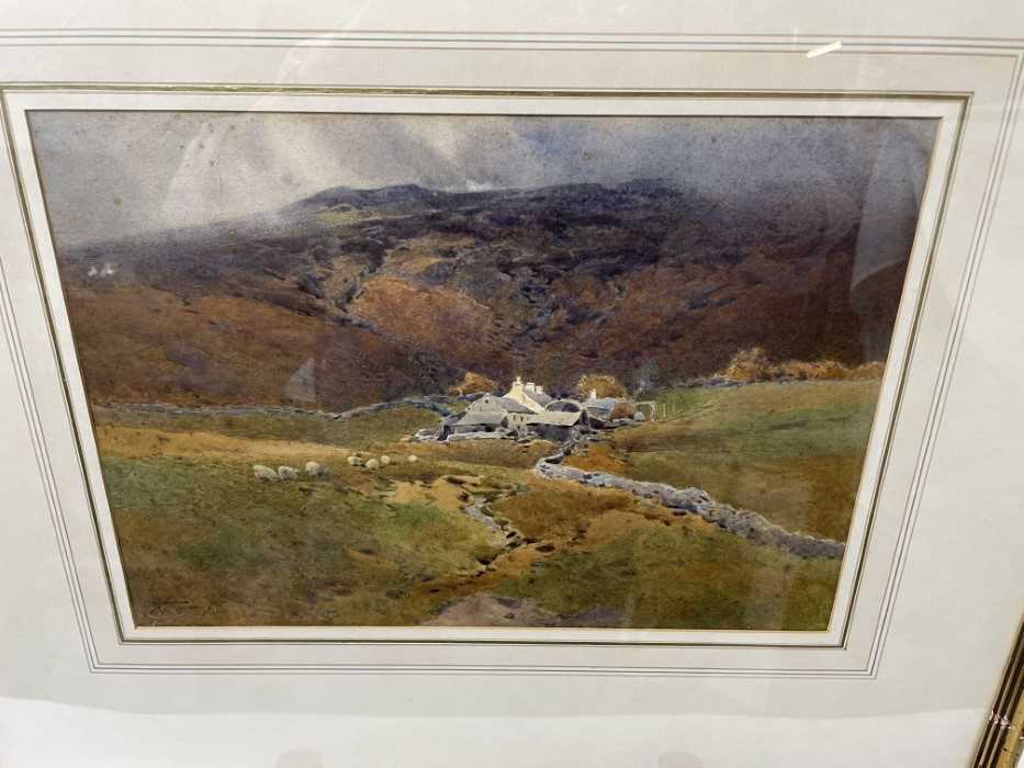 Arthur Tucker (1864-1929), watercolour, Landscape, signed, 25cm x 35cm, in glazed gilt frame - Image 3 of 8