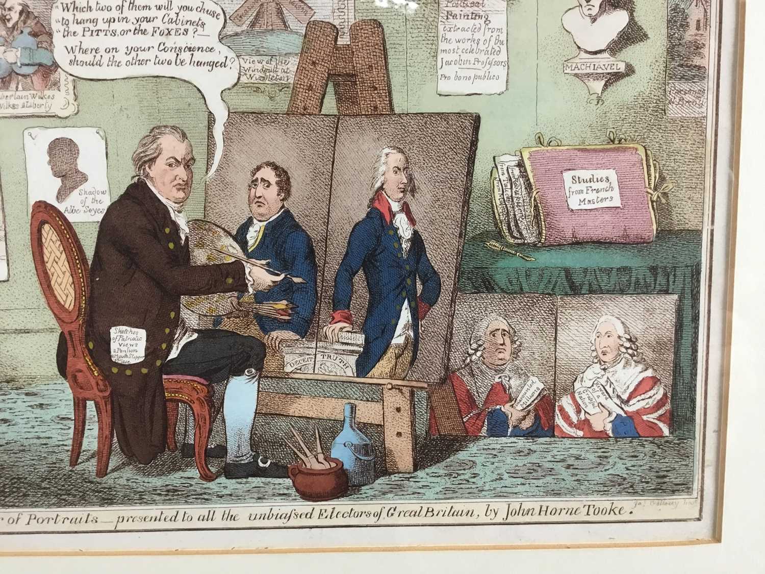 18th century Gillray engraving - 'Two Pair of Portraits - presented to all the unbiased Electors of - Image 5 of 8