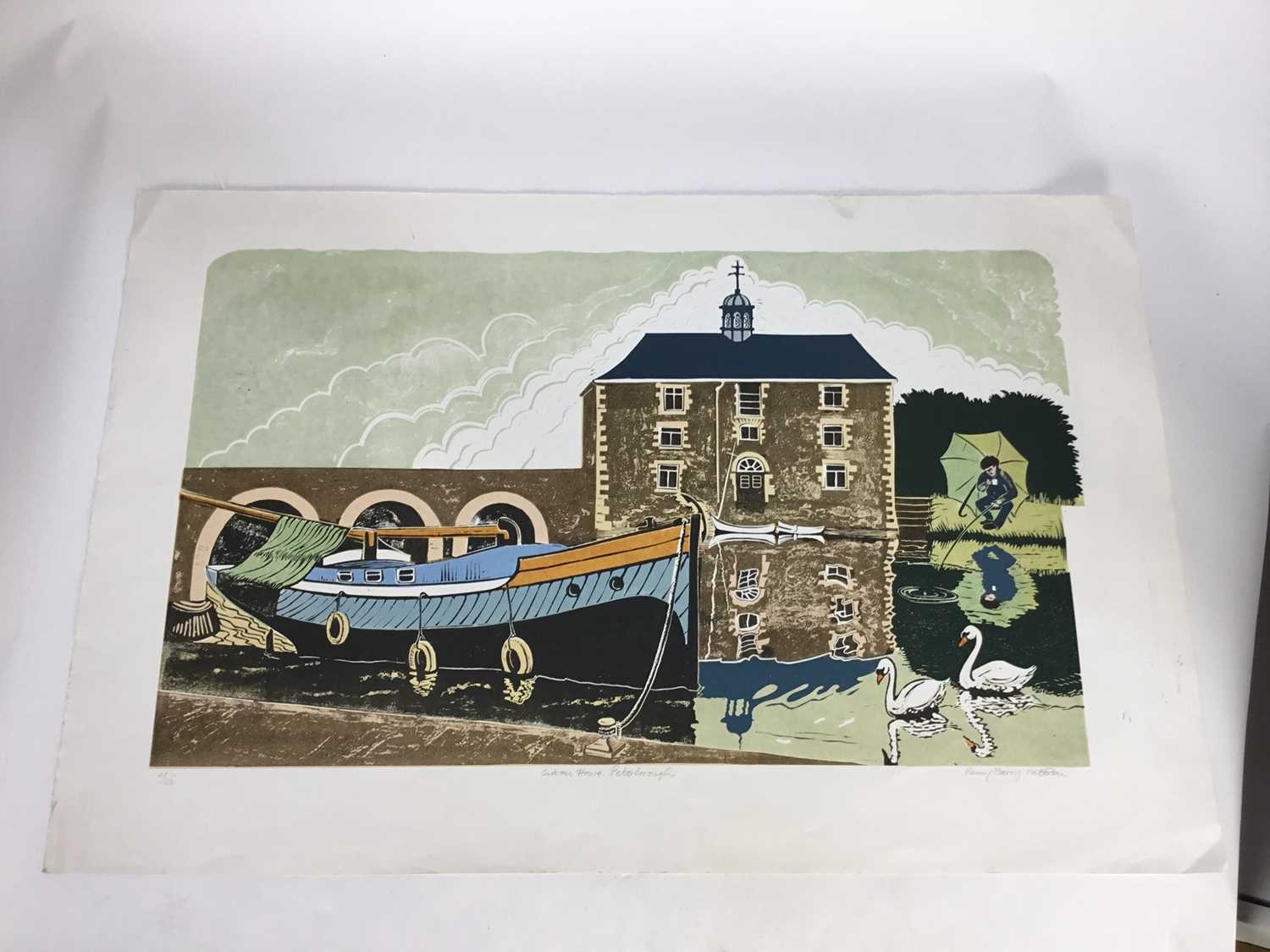 Penny Berry Paterson (1941-2021) signed colour linocut print - 'Custom House Peterborough', numbered - Image 5 of 5