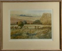 Michael Carlo (b. 1945) signed print entitled The Valley I, numbered 8/75, framed and glazed