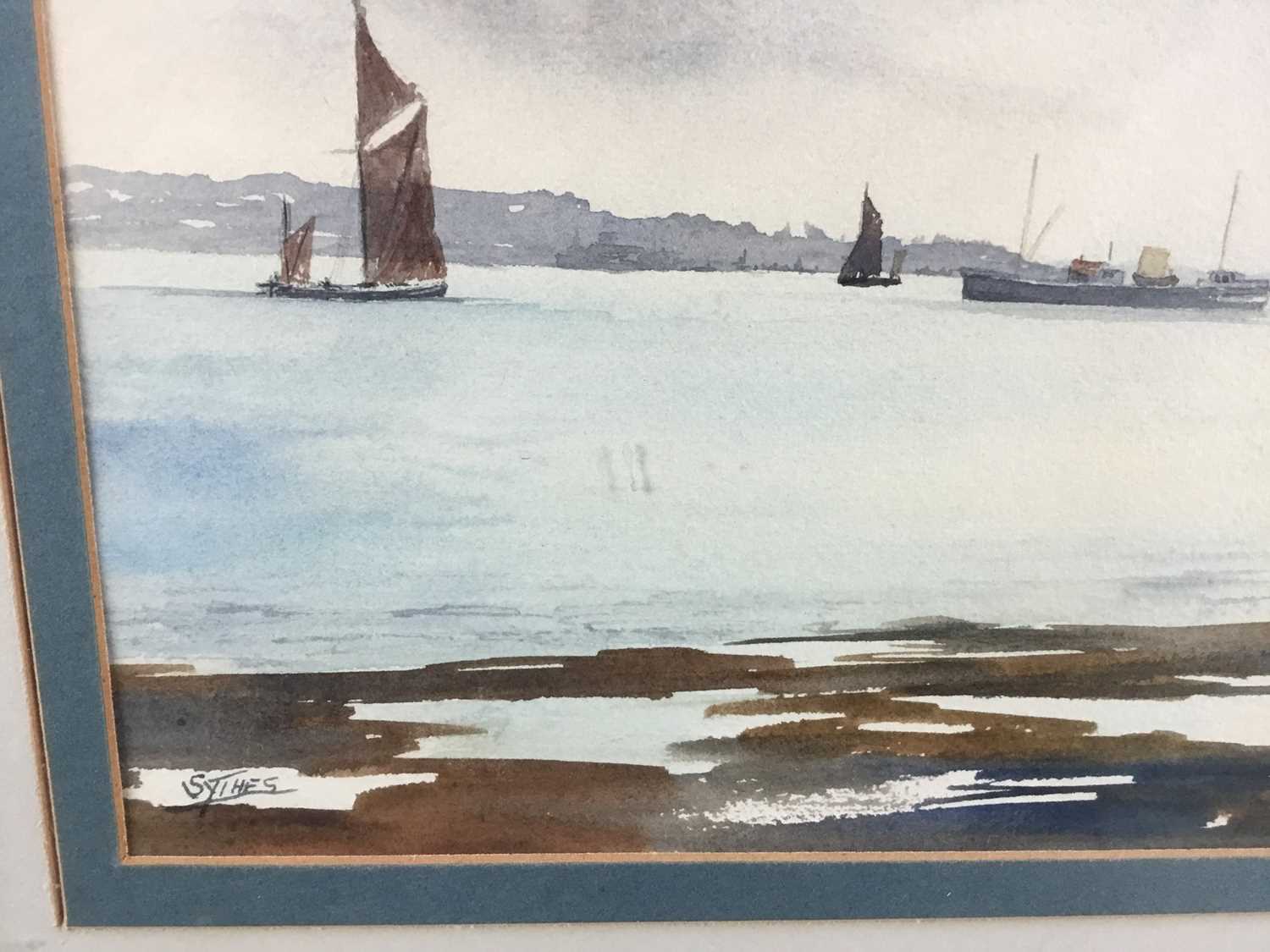Desmond G. Sythes, watercolour view of the Stour at Harwich, framed - Image 3 of 5