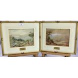 A. Pernet, late 19th century, pair of watercolours of Derwentwater and Ellterwater, signed, 15cm x 2
