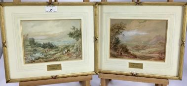 A. Pernet, late 19th century, pair of watercolours of Derwentwater and Ellterwater, signed, 15cm x 2