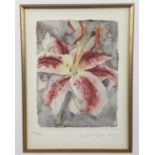 Contemporary pair of signed limited edition prints - Lily 407/500 and Flower in vase 114/500, both 2
