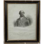 Early 19th century stipple engraving, portrait of James, Lord Gambier, Admiral of the Blue, publishe
