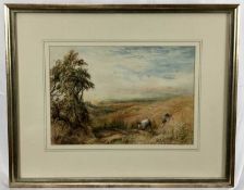 George Lucas, late 19th/early 20th century, watercolour - 'Reaping', signed, 24cm x 34cm, in glazed