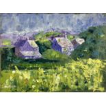 Ken Eastall, contemporary, oil on canvas - Rural Cottages, signed and dated 2020, 30cm x 40cm, unfra