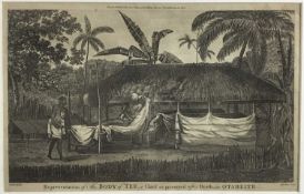 Representation of The Body of Tee, a Chief as preserved after Death, in Otaheite, engraving, Pub. Al
