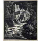 George Mackley (1900-1983) limited edition wood engraving - Church Path, signed in pencil, framed