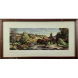 Original Railway Carriage Print/ Poster: "RIVER ALLEN, BARDON MILL, (NORTHUMBERLAND)”. Artwork by Le