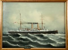 HMS Blenheim, oil on canvas, 38.5cm x 54cm, framed