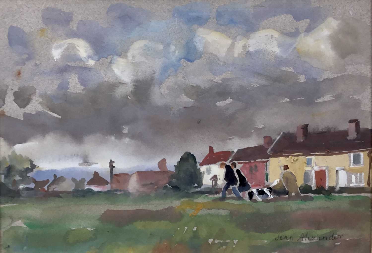 Jean Dryden Alexander (1911-1994) watercolour - Fair Green Diss, signed and titled verso, dated Oct