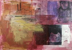 *Richard Walker mixed media on canvas - Old River, signed and dated '05, 70cm x 100cm, unframed