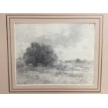 Louis Felix Achille Dien (French, 1827-1904) charcoal landscape, signed