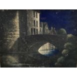 Vincent Carr aquatint - Pont du Cheval Bruges, signed and titled in pencil, 21cm x 26cm, in glazed f